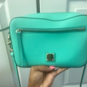 mint green Dooney & Bourke crossbody bag with matching wallet